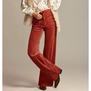 NWT Anthropologie The Colette Corduroy Full-Length Wide Leg Pants 25P Petites